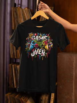 Game Over Gildan Soft Musta T-Paita