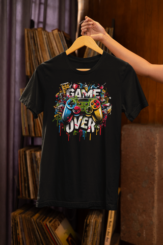 Game Over Gildan Soft Musta T-Paita