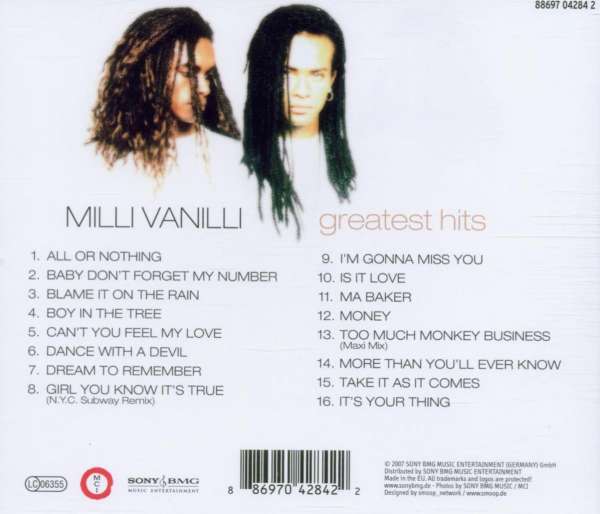 Osta Milli Vanilli - Greatest Hits (CD) Levy Netistä – SumashopFI